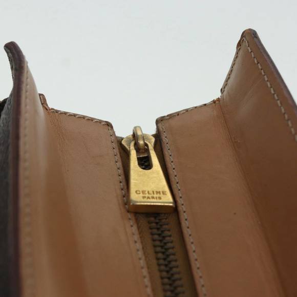 CELINE Macadam Canvas Hand Bag PVC Leather Brown Gold Auth 85545 - Picture 10 of 16